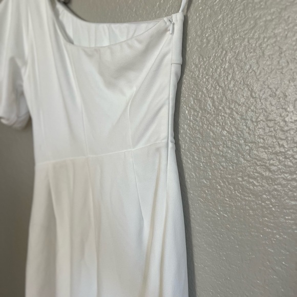 NWOT Cheerful Captivation White One-Shoulder Wide-Leg Jumpsuit - Picture 8 of 8